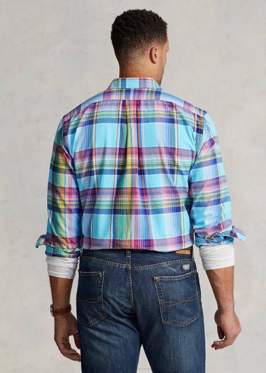 turkis/pink multi Mænd Ralph Lauren plaid oxford skjorte Z426B1343