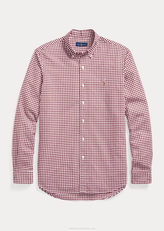 vin/hvid Mænd Ralph Lauren klassisk fit gingham oxford skjorte Z426B1112