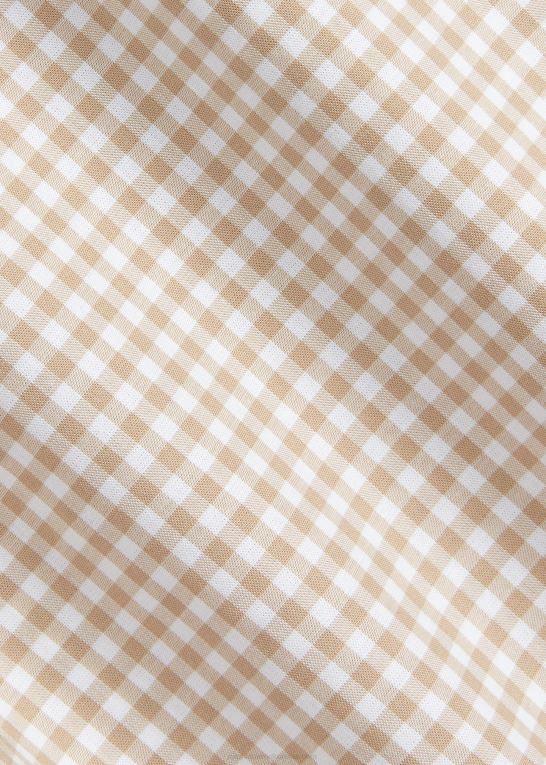 vintage kaki/hvid Mænd Ralph Lauren slim fit gingham stretch poplin skjorte Z426B814