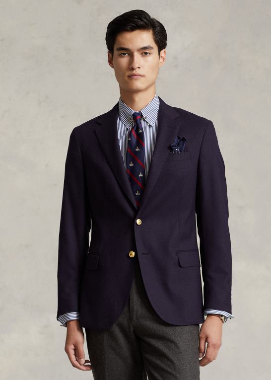flåde Mænd Ralph Lauren den ikoniske Doekin blazer med to knapper Z426B1220