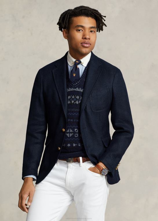 flåde Mænd Ralph Lauren polo blød letvægts blazer i hør Z426B972