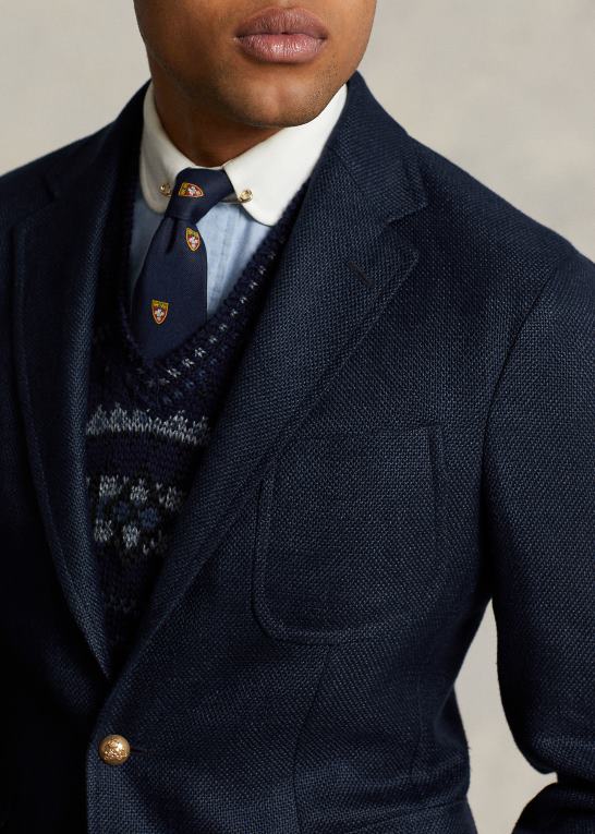 flåde Mænd Ralph Lauren polo blød letvægts blazer i hør Z426B972