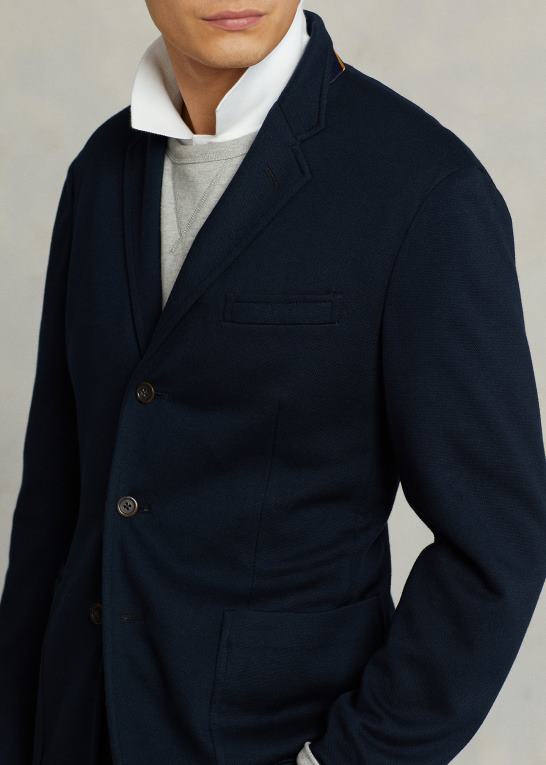 flåde Mænd Ralph Lauren polo blød strik pique blazer Z426B1154