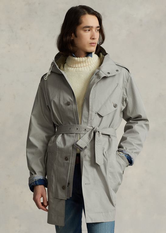 grå tåge Mænd Ralph Lauren twill parka i bomuldsblanding Z426B1114