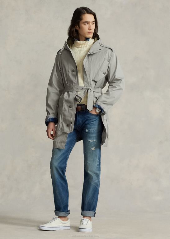 grå tåge Mænd Ralph Lauren twill parka i bomuldsblanding Z426B1114