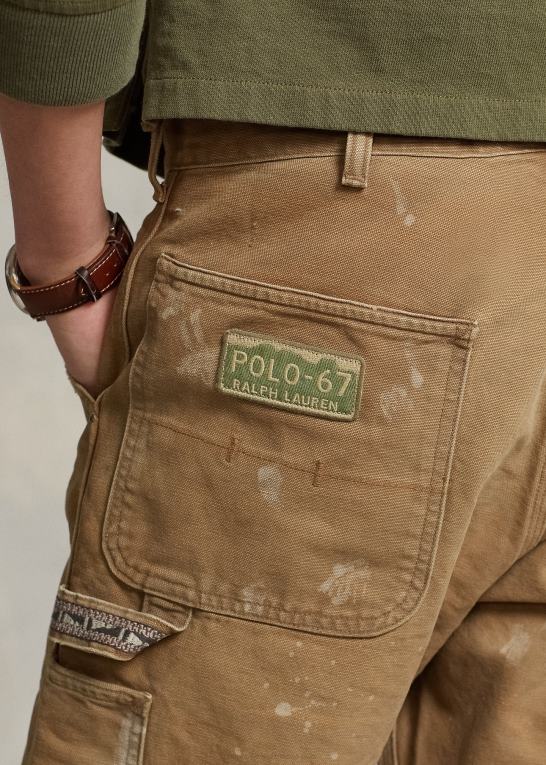 Mænd Ralph Lauren distressed canvas bukser med afslappet pasform Z426B8516
