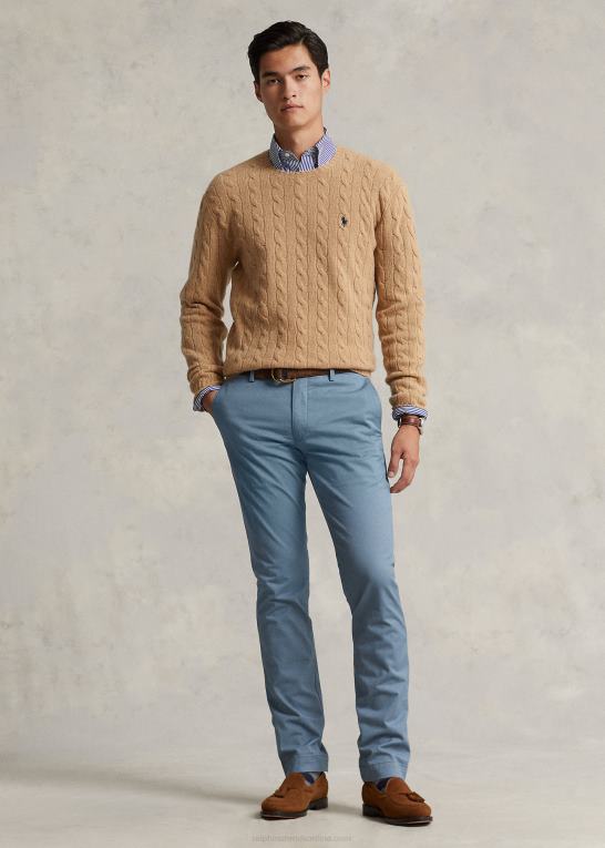 anker blå Mænd Ralph Lauren stretch slim fit chinobukser Z426B472