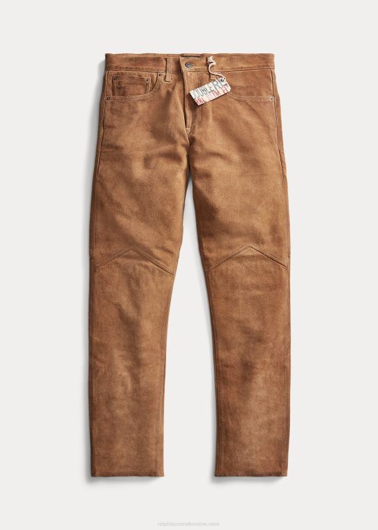 bedrøvet tan Mænd Ralph Lauren slim fit ru ruskindsbukser Z426B1796