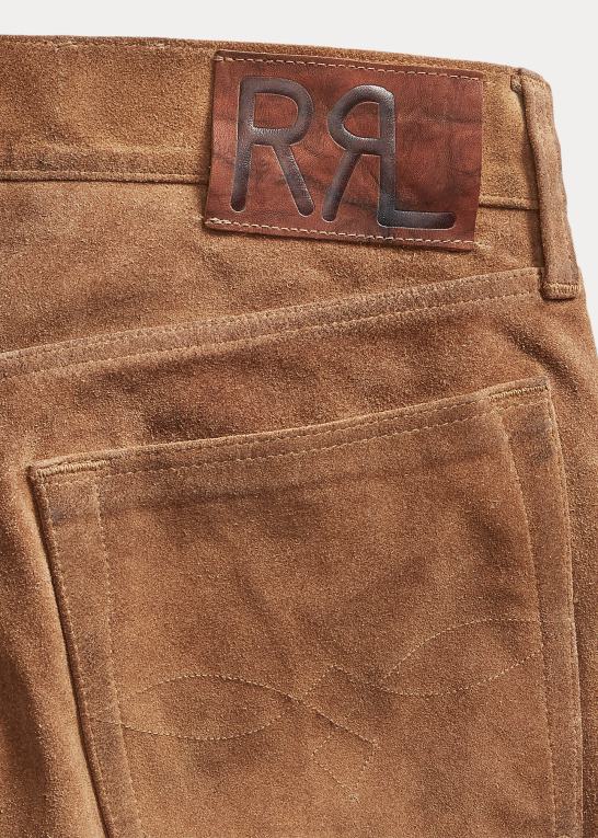 bedrøvet tan Mænd Ralph Lauren slim fit ru ruskindsbukser Z426B1796