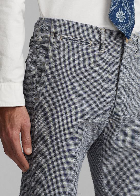 blå/creme Mænd Ralph Lauren officer seersucker pant Z426B1697