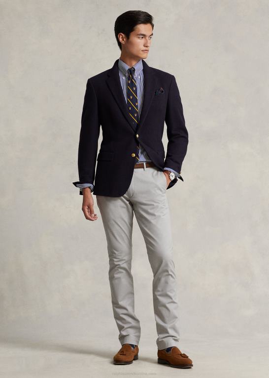blød grå Mænd Ralph Lauren stretch slim fit chinobukser Z426B468
