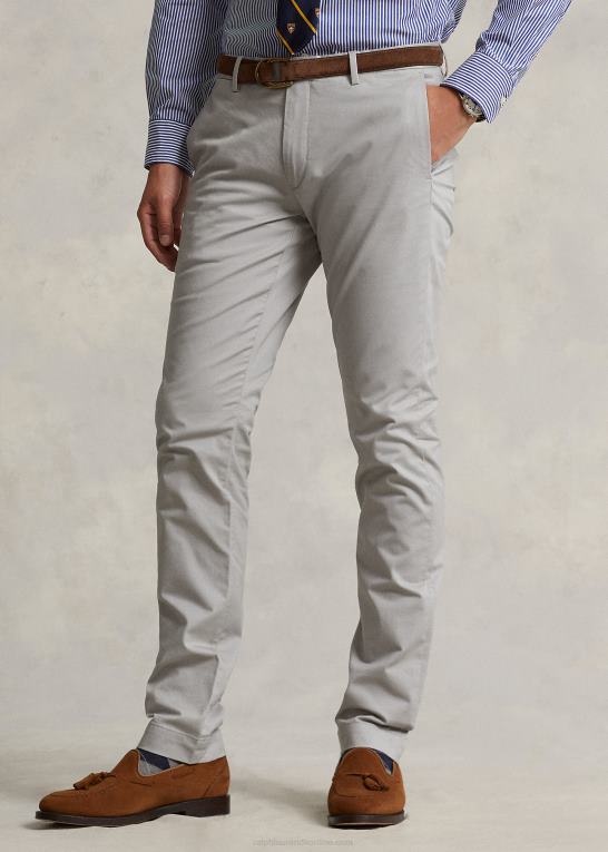 blød grå Mænd Ralph Lauren stretch slim fit chinobukser Z426B468