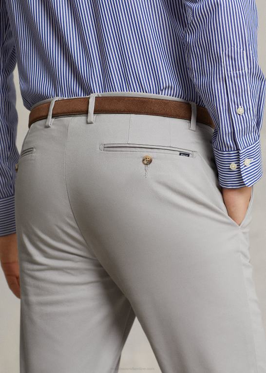 blød grå Mænd Ralph Lauren stretch slim fit chinobukser Z426B468