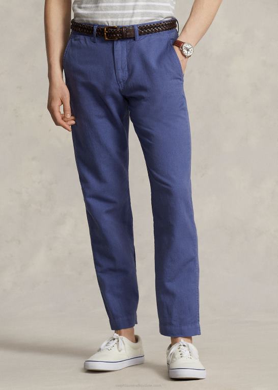 blå himmel Mænd Ralph Lauren bukser i lige pasform i hør-bomuld Z426B484