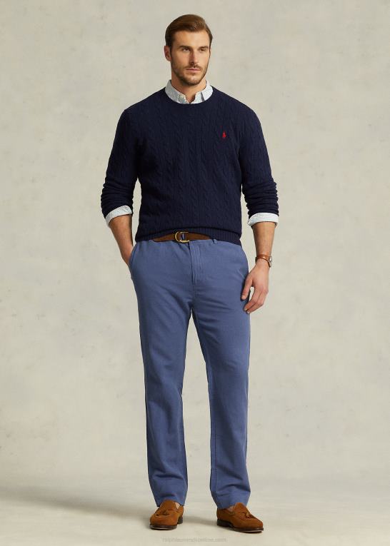 blå himmel Mænd Ralph Lauren klassisk pasform hør-bomuldsbukser Z426B1412