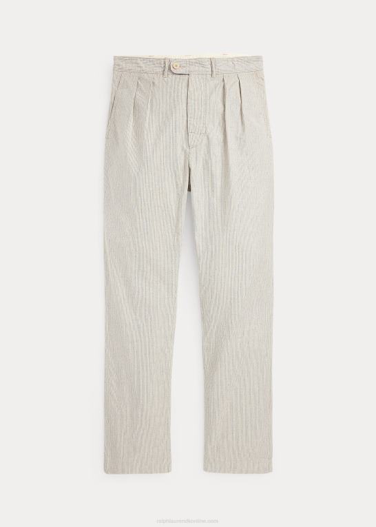 blå multi Mænd Ralph Lauren plisseret stribet dobbybukser Z426B1739