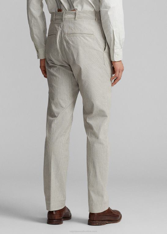 blå multi Mænd Ralph Lauren plisseret stribet dobbybukser Z426B1739