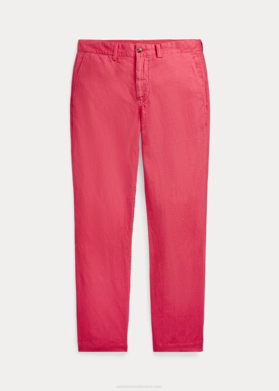 bleg rød Mænd Ralph Lauren bukser i lige pasform i hør-bomuld Z426B481