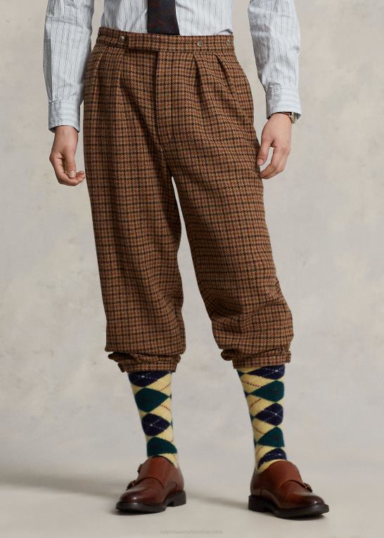brun/brun Mænd Ralph Lauren plaid uld plus bukser med to jakkesæt Z426B1290