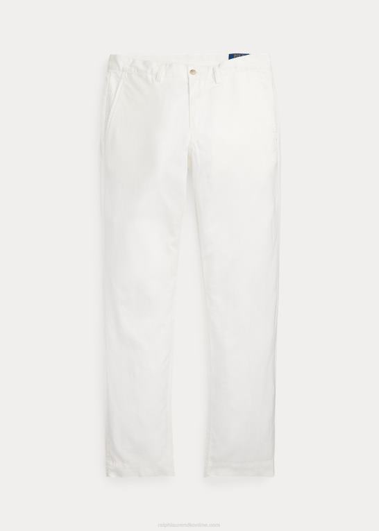 dækvask hvid Mænd Ralph Lauren bukser i lige pasform i hør-bomuld Z426B482