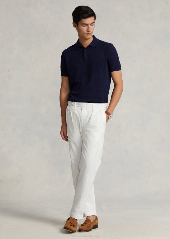 dækvask hvid Mænd Ralph Lauren plisseret twillbukser med smal tilspidset pasform Z426B8408