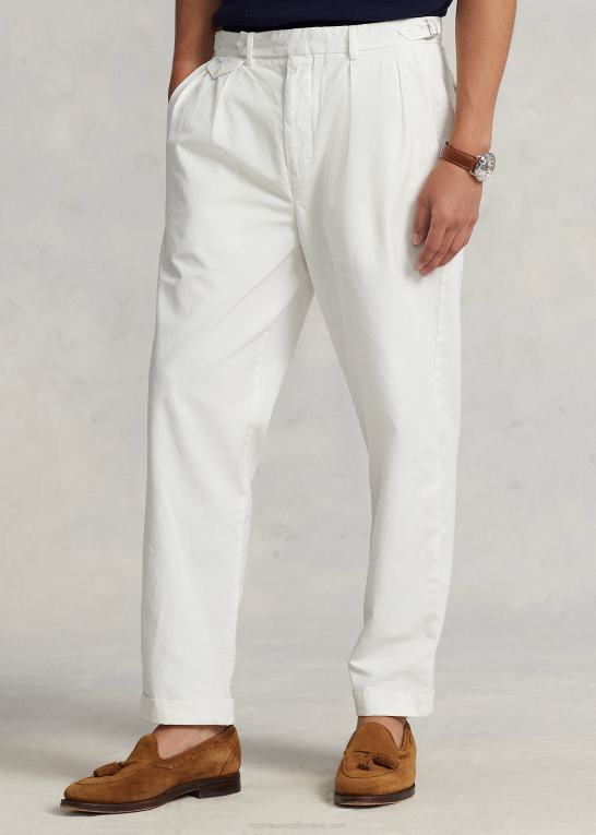 dækvask hvid Mænd Ralph Lauren plisseret twillbukser med smal tilspidset pasform Z426B8408