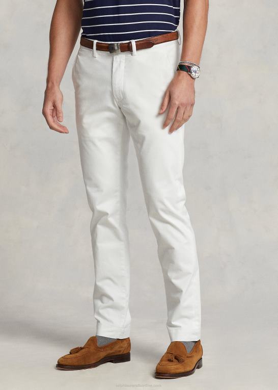 dækvask hvid Mænd Ralph Lauren vaskede stretch chinobukser alle pasform Z426B8386