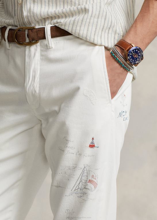 dækvask hvid/nautisk Mænd Ralph Lauren nautisk-grafisk chinobuks med lige pasform Z426B1179