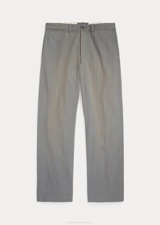 falmet marineblå stribe Mænd Ralph Lauren stribet felt chino bukser Z426B1792
