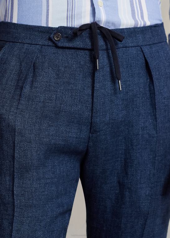 flåde Mænd Ralph Lauren plisseret hørbuks med sildeben Z426B1213