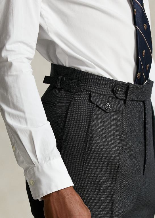 grå Mænd Ralph Lauren morehouse-kollektionen jakkesætsbukser Z426B8622