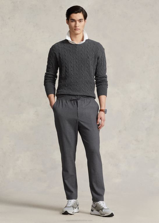 grå nålestribe Mænd Ralph Lauren Neale Prepster klassiske bukser med konisk pasform Z426B858