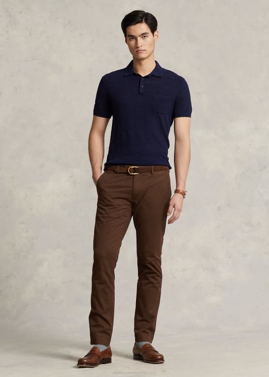 gren brun Mænd Ralph Lauren stretch slim fit chinobukser Z426B470