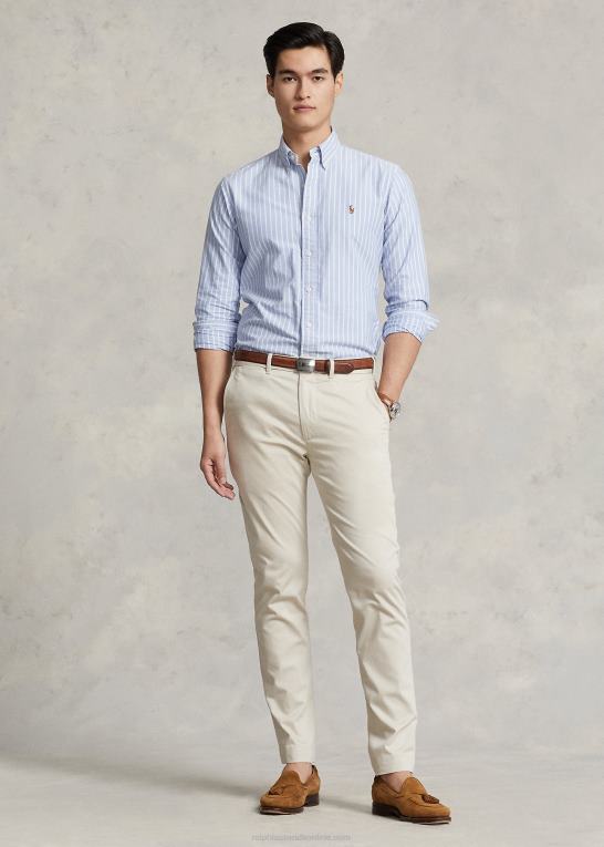 grundlæggende sand Mænd Ralph Lauren stretch slim fit performance chinobukser Z426B924
