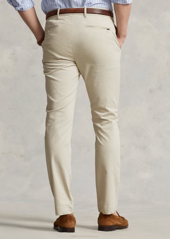 grundlæggende sand Mænd Ralph Lauren stretch slim fit performance chinobukser Z426B924
