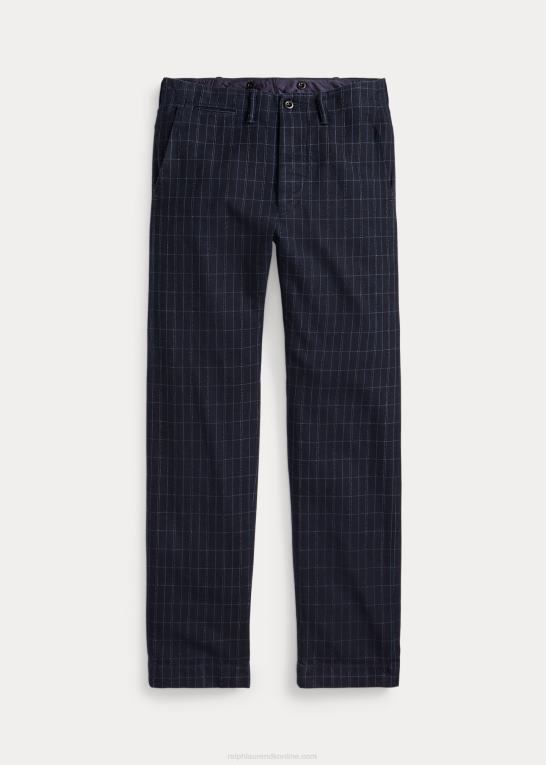 indigo garn farvestof Mænd Ralph Lauren officer linned-bomuld twill bukser Z426B1777