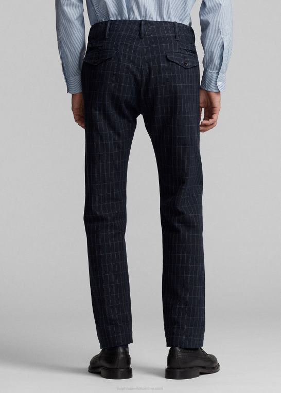 indigo garn farvestof Mænd Ralph Lauren officer linned-bomuld twill bukser Z426B1777