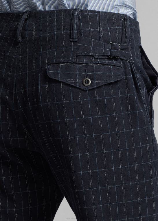 indigo garn farvestof Mænd Ralph Lauren officer linned-bomuld twill bukser Z426B1777