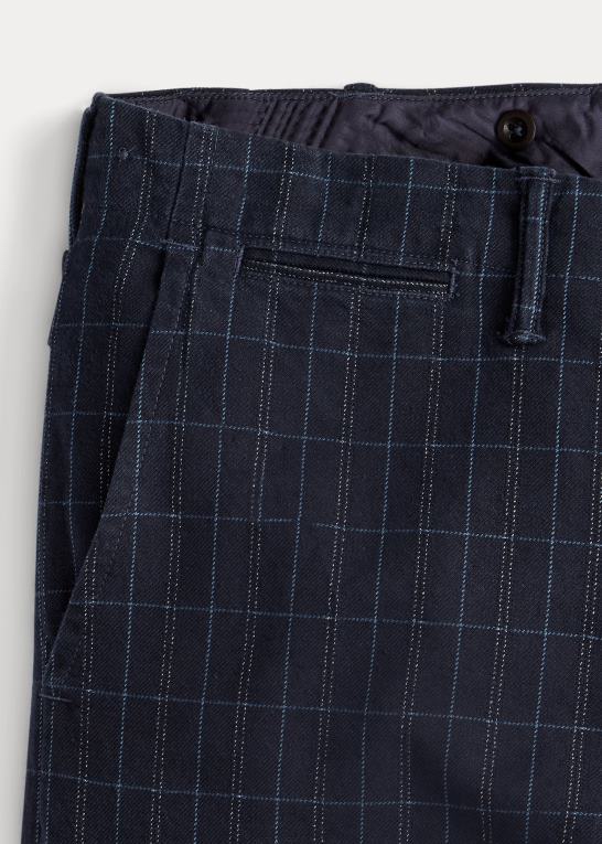 indigo garn farvestof Mænd Ralph Lauren officer linned-bomuld twill bukser Z426B1777