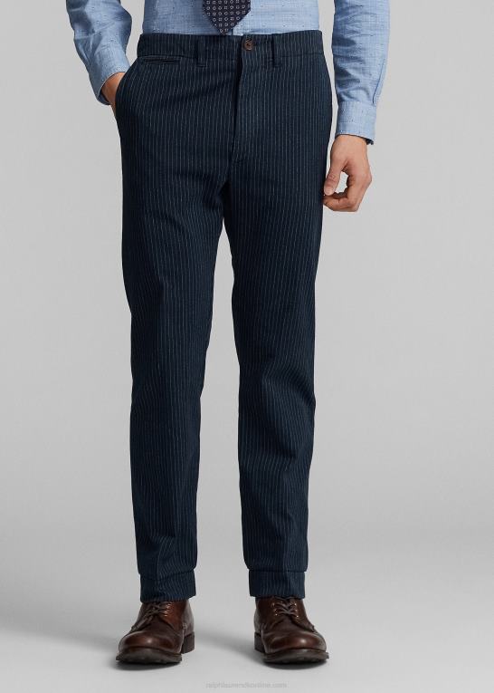 indigo nålestribe Mænd Ralph Lauren officer nålestribet sildebensbuks Z426B1698
