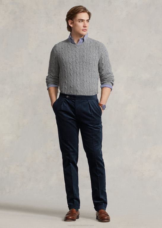 jæger/flåde Mænd Ralph Lauren plisseret fløjlsbukser Z426B8578