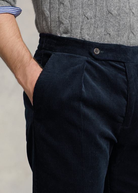 jæger/flåde Mænd Ralph Lauren plisseret fløjlsbukser Z426B8578