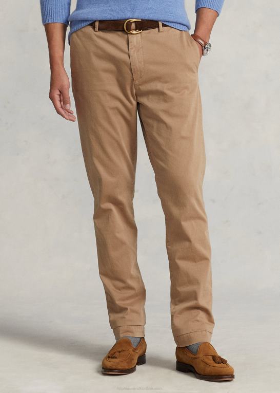 kaki bakke Mænd Ralph Lauren jarrett stretch satin bukser i slim fit Z426B668