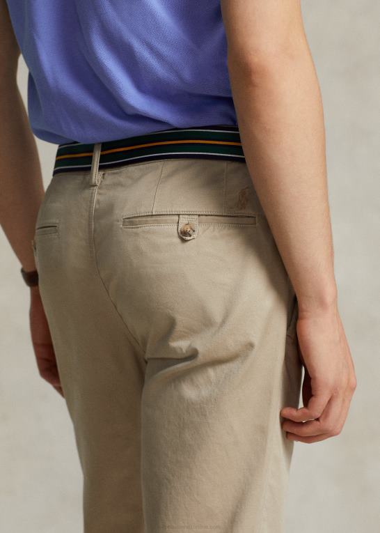 khaki tan Mænd Ralph Lauren vaskede stretch chinobukser alle pasform Z426B8387