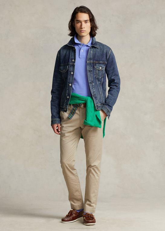khaki tan Mænd Ralph Lauren vaskede stretch chinobukser alle pasform Z426B8387