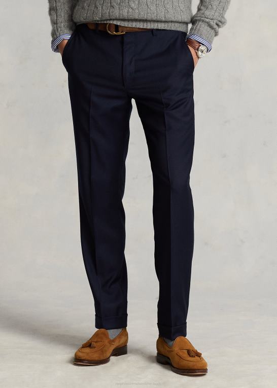 klassisk flåde Mænd Ralph Lauren slim fit uld twill bukser Z426B737