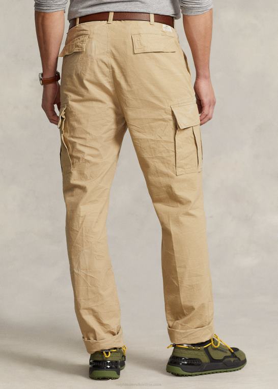 kystbeige Mænd Ralph Lauren afslappet pasform canvas cargo bukser Z426B1473