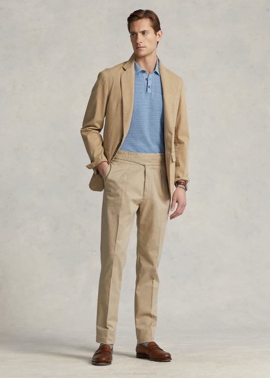 kystbeige Mænd Ralph Lauren beklædningsfarvet stretch bukser i chinodragt Z426B1091