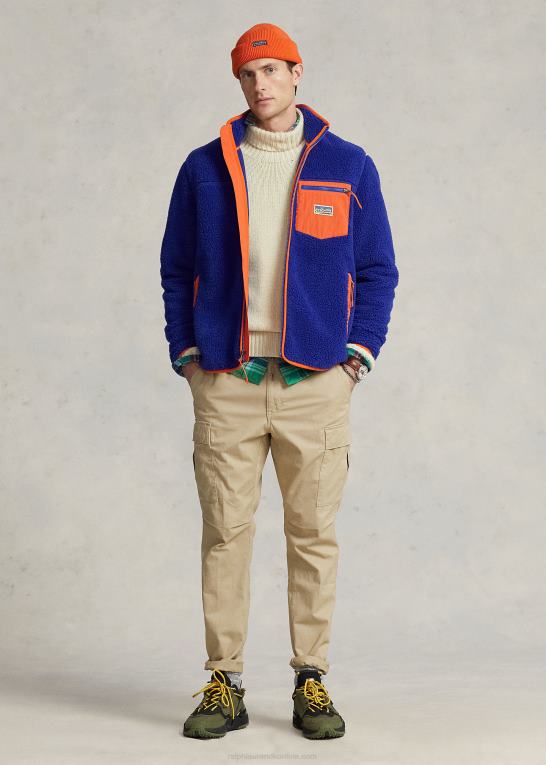 kystbeige Mænd Ralph Lauren stretch slim fit twill cargo bukser Z426B8432