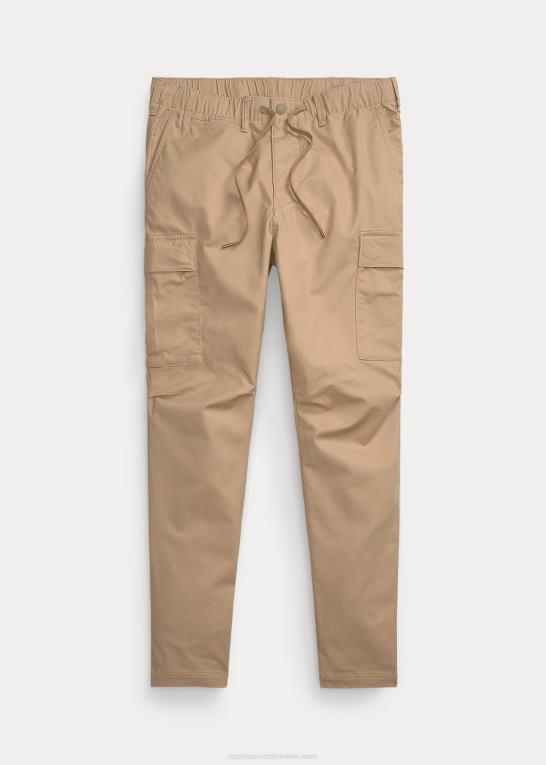 kystbeige Mænd Ralph Lauren stretch slim fit twill cargo bukser Z426B8432